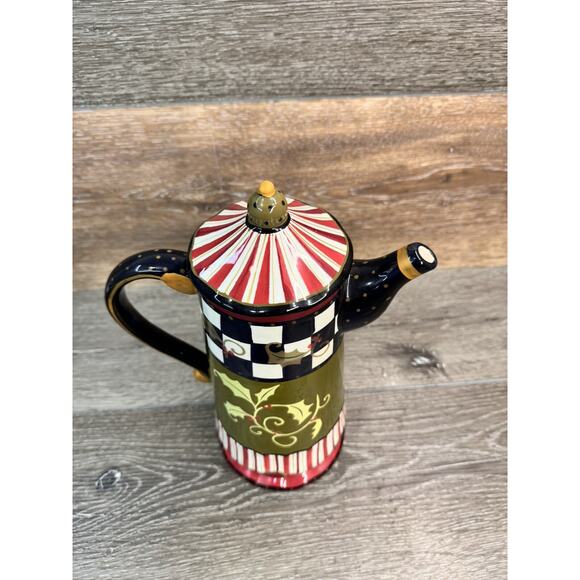 Rare Amber Rose Coffee Pot By Nanette Vacher 11.5” Tall ~unused Condition!! - Picture 8 of 11